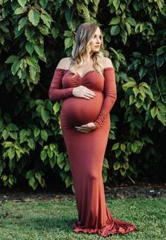 Maternity photoshoot gown. #SexyMamaMaternity #ShopSexyMama #maternitypictures Photoshoot Gown, Gown With Long Sleeves, Baby Shower Gown, Maternity Gown, Fall Theme, Maternity Gowns, Family Pics, Maternity Photoshoot, Pregnancy Shoot