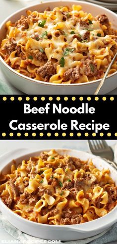 Discover the ultimate comfort food with this Beef Noodle Casserole! It's a delightful blend of savory beef and cheesy noodles, providing a delicious and filling option for your next family gathering or potluck. Noodle Ground Beef Recipes, Cheesy Beef Noodle Casserole, Beef Noodle Casserole Recipes, Amish Noodle Casserole, Beef And Noodle Casserole Recipes, Beef Noodles Recipes, Ground Beef Noodle Casserole