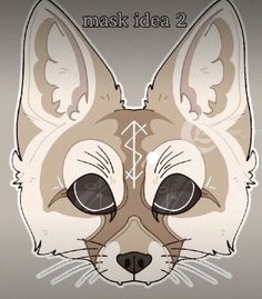 a drawing of a cat with the words mask idea 2 on it's face