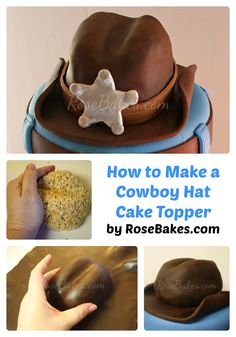 how to make a cowboy hat cake topper by rose bakes - step by step instructions