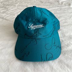 Supreme Script Logo Hat In Blue Nwt Supreme Accessories, Logo Hat, Script Logo, Accessories Hats, Color Blue, Mens Accessories, Man Shop, ? Logo, Hats