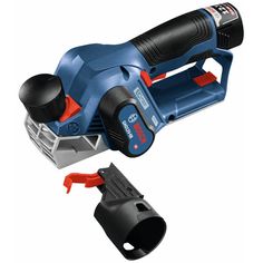 a blue and black electric tool on a white background