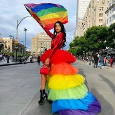 Unique Rainbow Skirt High Low Tiered Tulle Multi-colors Women Skirt 6 Layers Floor Length Fluffy Pride Dress Ideas, Pride Outfit Ideas Women, Pride Skirt, Drag Outfit Ideas, Pride Festival Outfit, Pride Fashion, Rainbow Skirt, Pride Stuff, Color Block Skirt