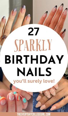 Birthday Nails Trendy Birthday Nails, Birthday Nail Ideas, Birthday Mail, Birthday Nail Art, Birthday Nail, Birthday Ideas For Her, 90's Birthday Party, 18th Birthday Gifts, Fabulous Birthday