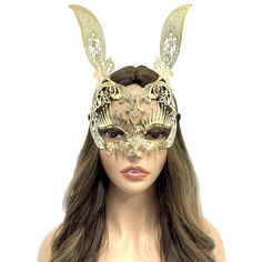 PRICES MAY VARY. Our chic, intricate and absolutely gorgeous filigree masks are to make everyone in the party admire the drama and mystery it brings to your costume. Its rhinestone embellishments will make you stand out as it sparkles when it catches light. You always need sparkle when dressing for a ball, masquerade, festival, carnival themed parties and costume parties. Bunny Style : Be the envying of the party when people see you wearing our glimmering and exquisite filigree Venetian mask. In Masquerade Bunny Mask, Bunny Masquerade Mask, Rhinestone Mask, Rabbit Mask, Horse Mask, Halloween Ball, Bunny Mask, Feather Mask, Carnival Themed Party