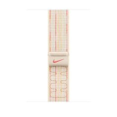 the nike logo is attached to a white and pink belt with a red stripe on it