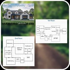 the floor plan for this house is shown in two different sections, and has four rooms