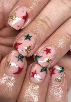 Festive Gel Nails Short, Very Short Nails Christmas, February Birthday Nails Almond, Really Short Christmas Nails, Very Short Christmas Nails, Christmas Nails Gel Short, Christmas Toenail Designs, Winter Gel Nails Short, Festive Nails Short