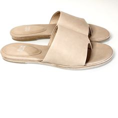 Elegant, Modern Design Toe Post Holds Slide Sandal In Place Complete Comfort With Cushioned Footbed Soft Italian Leather Upper, Insole And Sole New, No Box Eileen Fisher Shoes, Eileen Fisher, Slide Sandals, Italian Leather, Women's Shoes Sandals, Shoes Sandals, Leather Upper, Platinum, Modern Design