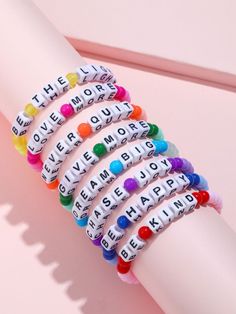 Gender: Girls Type: Beaded Color: Purple Material: Plastic Applicable Age: 3-12Y Product Measurements in cm : Size Diameter one-size 5.5 Kids Bead Bracelet, Winter Bracelet, Shoes Shein, Letter Bead Bracelets, Kids Bracelet, Making Bracelets With Beads, Crochet Beaded Bracelets, Shoes Trendy, Word Bracelet