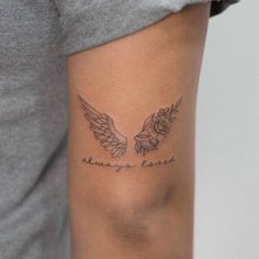 Tattoo idea Wings Tattoo Meaning, Simple Girl Tattoos, Angel Wing Tattoo, Remembrance Tattoos, Wing Tattoo Designs, Angel Wings Tattoo, Wing Tattoo, Cute Tattoos For Women, Classy Tattoos