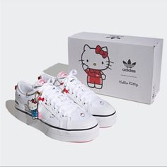 Questions? Leave A Comment Below! Adidas Hello Kitty Nizza Platform Shoes - Women Us Size 8 - Brand New In Box - Super Cute, Perfect For Hello Kitty Lover Smoke Free, Pet Free Home Nizza Platform Shoes, Adidas Nizza Platform, Kitty Room, Hello Kitty Shoes, Kitty Clothes, Hello Kitty Clothes, White Platform, Hello Kitty Items, Swag Shoes