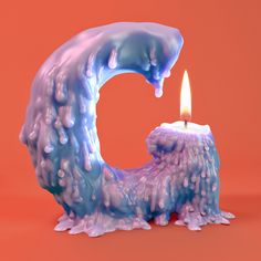 a candle that is in the shape of a wave