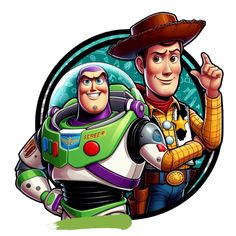 the characters from toy story, buzz lightyear and woody are shown in this cartoon