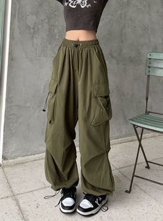 Summer Punk, Pakaian Hipster, Joggers Streetwear, Celana Kargo, Y2k Cargo Pants, Streetwear Cargo Pants, Low Waist Pants, Summer Pants Women, Casual Cargo Pants