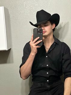 #cowboy Cowboy Black Outfit, Black Cowboy Costume, Cowboy Fits Men, All Black Cowboy Outfit For Men, Cowboy Style Outfits, Black Vaquero Outfit Men, Cowboy Halloween Costume Man, Halloween Cowboy Men