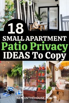 Seeking privacy for your small apartment patio? Check out these 18 creative ideas! From DIY screens to lush plant walls, find stylish solutions to create a cozy, secluded outdoor retreat. Transform your patio with these ingenious privacy tips! Apartment Patio Privacy Ideas, Apartment Patio Privacy, Diy Lattice Privacy Screen, Townhouse Patio, Patio Privacy Ideas, Apartment Porch, Cheap Diy Wall Art, Outdoor Roller Blinds, Plant Walls