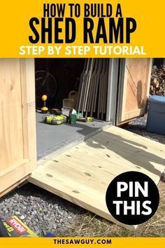 Shed Ramp, Small Shed Plans, Building A Storage Shed, Storage Shed Organization, Build A Shed, Diy Storage Shed, Shed Building, Wood Shed Plans, Garden Storage Shed