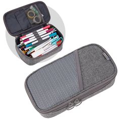 The ZipIt Essentials Zipper Case is the perfect pouch for securing your stitching supplies on the go! Ideal for keeping your Sashiko, English Paper Piecing and other handwork supplies organized for traveling with your stitch work. Also works great as a pencil case (and can hold up to 60 pens/pencils) or a make-up case! PRODUCT DETAILS::: ZipIt Essentials Pouch:: Size: 9.4" x 4.9" x 2.3":: Color: Raspberry Pink:: Includes interior mesh pocket, velcro pocket and elastic band storage tab:: Features Essentials Pouch, Large Pencil Case, Essential Pouch, Stitch Work, Pens And Pencils, Raspberry Pink, Supplies Organization, Pens Pencils, Large Ring