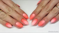 Neon Gradient Nails NeoNail Playa Bonita & Lotus Flower jak cieniować za pomocą pędzelka Colored French Nails, Neon Gradient, Moon Manicure, Coral Nails, Gel Polish Manicure, Nail Plate, Gradient Nails, Soft Corals, French Manicure