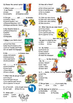 an english worksheet with pictures and words to describe the subject in each language