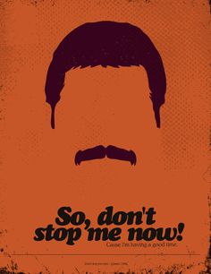 an orange poster with the words so, don't stop me now on it