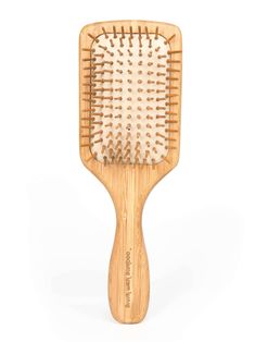 Our bamboo hair brush is a zero waste alternative to hair brushes made with synthetic materials. It has a natural and luxurious feel, and functions exactly like conventional hair brushes. Brush pins are pure bamboo. Cushion base is natural rubber. Compostable packaging made from paper only. The bamboo hair brush is resistant to water damage. However, excessive water exposure should be avoided. If the brush becomes wet, we recommend using a towel to wipe it dry. Christmas Wishlist For Teens, Bamboo Hairbrush, Bamboo Hair Brush, Bamboo Brush, Hair Brushes, Sustainable Products, Compostable Packaging, Synthetic Materials, Bamboo Handles