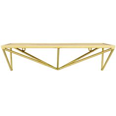 a gold coffee table on a white background