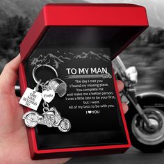 Personalized Classic Bike Keychain - Biker - To My Man - I Love You - Gkt26018 Bike Keychain, To My Man, Motorcycle Keychain, Biker Gifts, Led Light Box, Engraved Keychain, Discover Card, You Are My Favorite, Bike Lovers