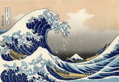 an image of the great wave with red ball in it