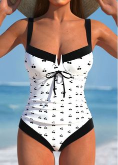 Color:White;Size:S;Size:M;Size:L;Size:XL;Size:XXL;Bra Style:Padded;Support:Wire Free;Pad Style:Removable;Strap Style:Adjustable;Package Contents:1 X One Piece Swimwear;Occasion:Sport; Modest Bikinis, Unique Swimwear, Beach Bridesmaid Dresses, Summer Style Guide, Swimwear Suits, Trendy Swimsuits, White One Piece, Cut Out One Piece, Plaid Outfits