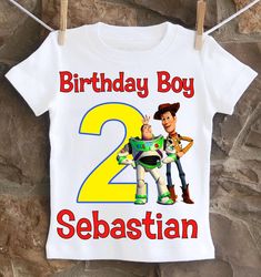 A cool, unique Toy Story birthday shirt personalized with your child's name and age. All shirts are 100% cotton. I use a professional heat press to transfer the image, NOT a home iron. I will personalize it with your child's name and age for no addition cost. I use high quality shirts from ARB Blanks. These are very soft shirts, not thin undershirts. Please see the size chart below for the t-shirts and choose your options in the drop down menus. *Please note heat pressed shirts may become distressed through wash/wear. Always wash them inside out on a delicate cycle using mild detergent and no bleach. Heat Press Shirts, Story Birthday, Unique Toys, Toy Story Birthday, Birthday Shirt, Kid Names, Toy Story, Birthday Shirts, Heat Press