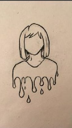 a drawing of a woman with tears on her face