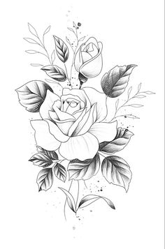 a black and white rose tattoo design