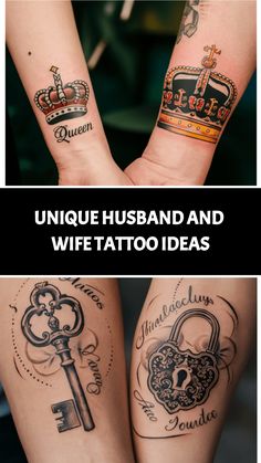 Intimate ink: 15 husband and wife tattoos that symbolize everlasting love and commitment. Wife Memorial Tattoos, Matching Husband Wife Tattoos, Wife Tattoos For Men