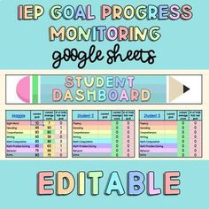 the goal progress monitoring google sheets for students