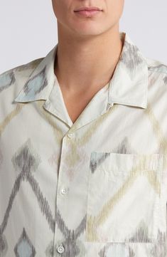 Lightweight and breezy, this shirt crafted from sustainably produced modal and soft cotton makes a great choice for enjoying sunny days and casual evenings. 29 1/2" length, 42" chest (size medium) Front button closure Notched collar Short sleeves 53% cotton, 47% Tencel® modal Tencel modal is a more-sustainably produced fiber made with closed-loop processing and is certified with the EU Ecolabel as having a low environmental impact throughout the entire lifecycle Machine wash, tumble dry Made in Relaxed Fit Long Sleeve Camp Shirt For Vacation, Casual Shirt With Camp Collar For Gatherings, Spring Casual Camp Collar Tops, Casual Camp Collar Shirt For Gatherings, Casual Camp Collar Shirt For Casual Gatherings, Spring Camp Shirt With Relaxed Fit And Spread Collar, Unstructured Camp Collar Shirt For Summer, Summer Tops With Spread Collar For Casual Gatherings, Casual Tops With Spread Collar For Vacation