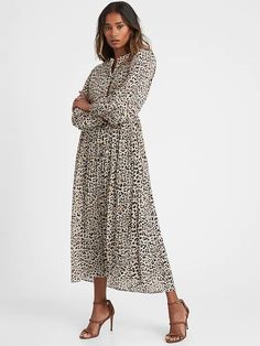 Pleated Midi Dress | Banana Republic Dress Tea Length, Petite Clothes, Dress Georgette, Petite Midi Dress, Wrap Clothing, Bridesmaid Dresses With Sleeves, Long Midi Dress, Pleated Midi Dress, Georgette Fabric