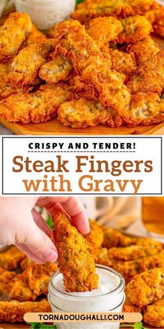 Fried Steak Fingers, Steak Fingers, Chicken Fried Steak Recipe, Fried Steak Recipes, Delicious Steak, Simple Dinners, Easy Steak, Fried Steak, Homemade Gravy