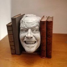 Quantity:1PC; Type:Decorative Objects; Style:Modern Contemporary; Material:Resin; Product Dimensions:1; Net Weight:0.3; Listing Date:06/27/2023 Decorative Bookends, Here's Johnny, Best Housewarming Gifts, Halloween Books, Jack Nicholson, Book Holders, Desktop Decor, The Shining, Book Shelf