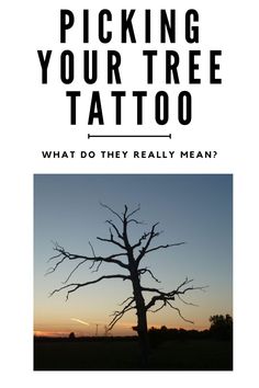 a tree with the text picking your tree tattoo what do they really mean?