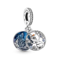 799638C01 Disney Frozen Snow Olaf Double Dangle Charm-PANDORA-Swag Designer Jewelry Buzz Astral, Disney Stamps, Lilo I Stitch, Film Frozen, Disney Olaf, Pandora Logo, Frozen Snow, Store Closing