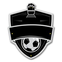 a soccer emblem with a ball in the center