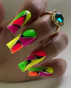 Coffin Nails Long, Nail Forms, Nails Long, Eye Design, Fancy Nails, Diy Manicure, Nail Accessories