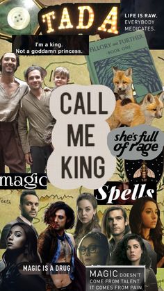 a collage of images with the words, call me king and spell's