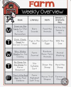 the farm weekly overview for kids