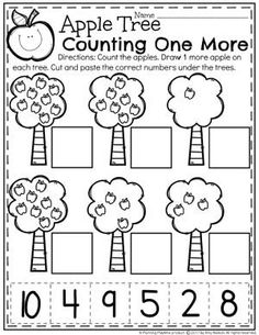 an apple tree counting one more worksheet