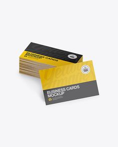 two business cards stacked on top of each other in front of a white background with the words business cards mockup