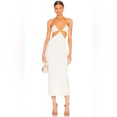 New With Nordstrom Last Chance Tags Significant Other X Revolve Adi Knit Ribbed Cut Out Maxi Dress In Cream & Almond Bind Size 10 Cult Gaia Vibes White Ribbed Summer Dress, Spring White Ribbed Midi Dress, White Ribbed Midi Dress For Spring, White Ribbed Midi Dress For Party, Burgundy Summer Dress, Gia Dress, Swan Dress, Boutique Maxi Dresses, Beaded Maxi Dress