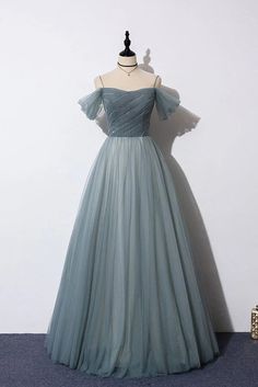 Gray blue sweetheart tulle formal dress evening dress Elegant Prom Dre – LUOLANDI DRESS Fantasy Palace, Prom Dress Off Shoulder, Formal Dress Blue, Tulle Formal Dress, Dramatic Dresses, Marine Uniform, Dress Off Shoulder